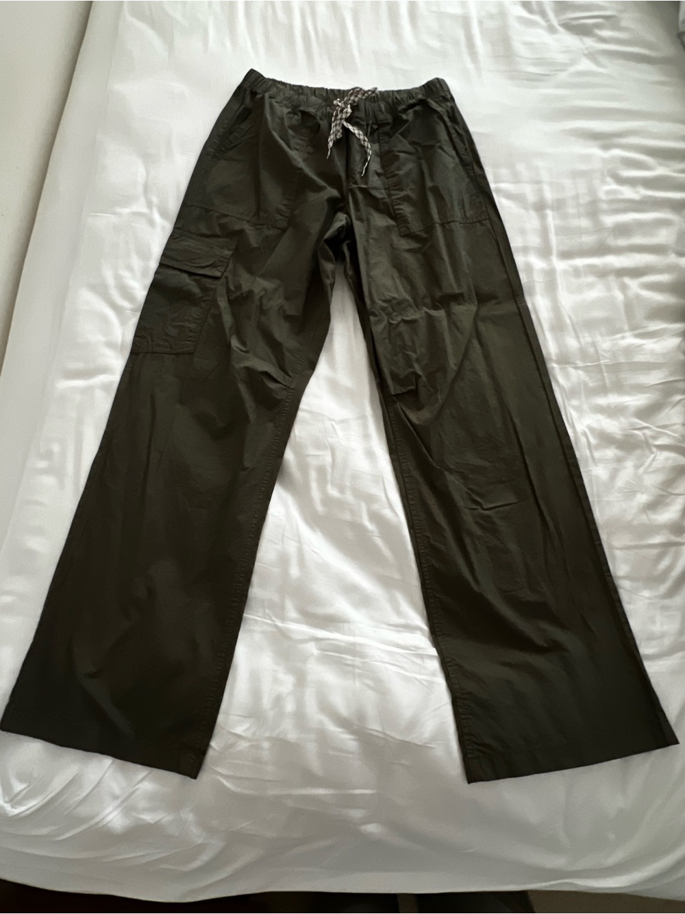 Aerie Olive Cargo Lounge Pants - Casual Wide Leg - Picture 2 of 6